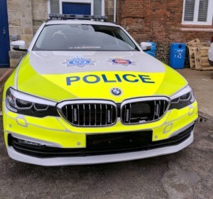 StarChase Vehicle-Mounted GPS Launcher Installed on a UK Police Vehicle